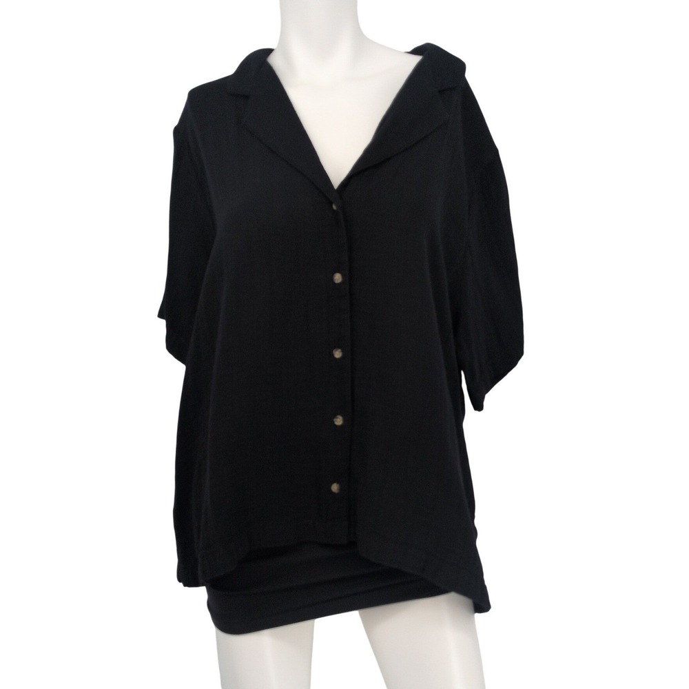Old Navy Oversized Gauze Button Up Shirt Coastal Resort Minimalist Casual XLarge